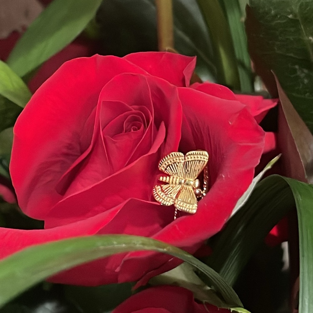 Fashion Butterfly Ring Stainless Steel 18k Gold Plated Adjustable Trendy New - Picture 6 of 11